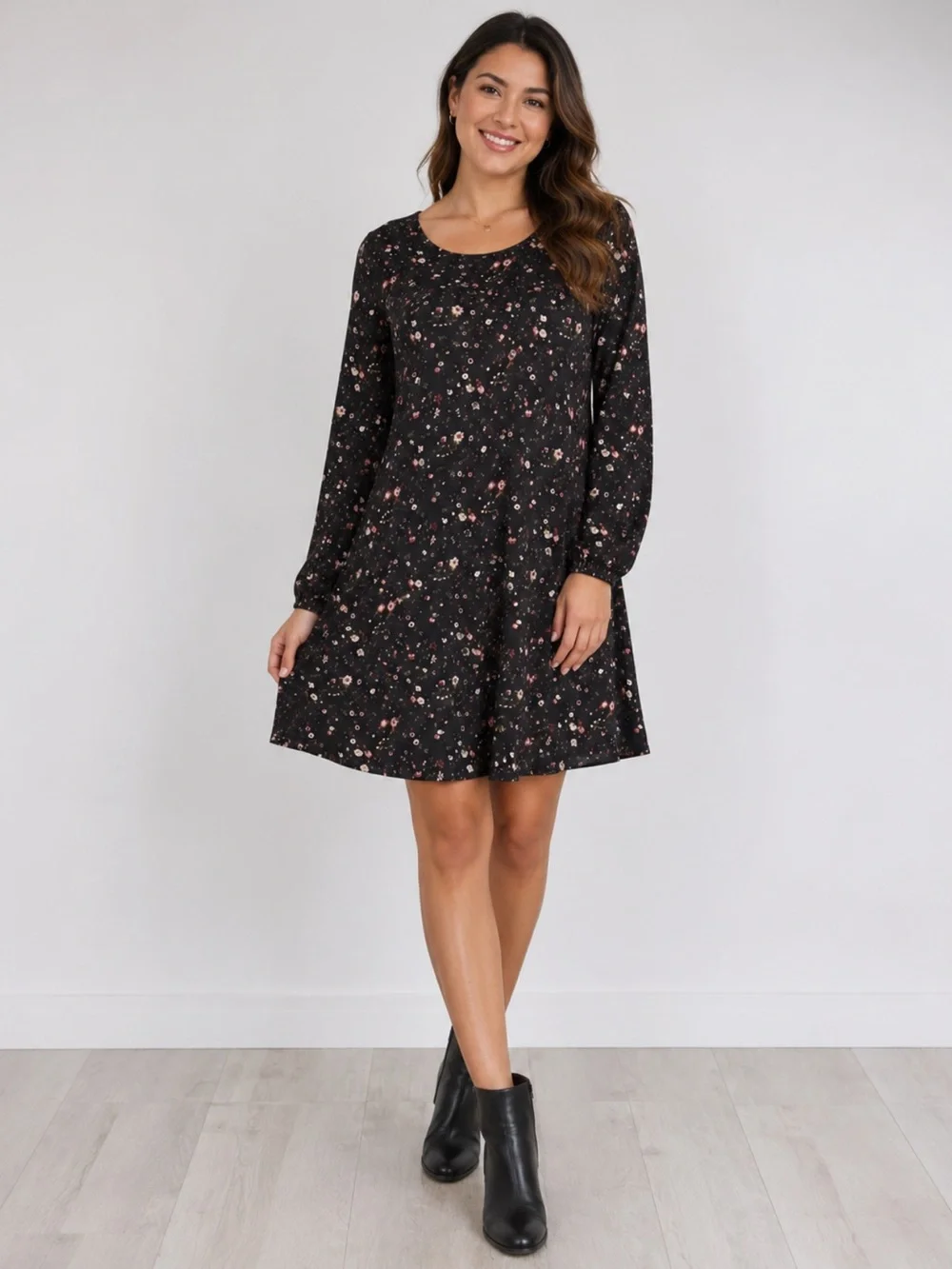 flowy black long sleeve dress Zeagoo Dresses for Women Midi Fall Outfits 2026 Boho Crew Neck Ruffle Beach Dresses at Amazon Women's Clothing store This effortless dress has a stretchy techno crepe knit composition that shapes a flattering square neckline Rue21 | Tops | Rue2